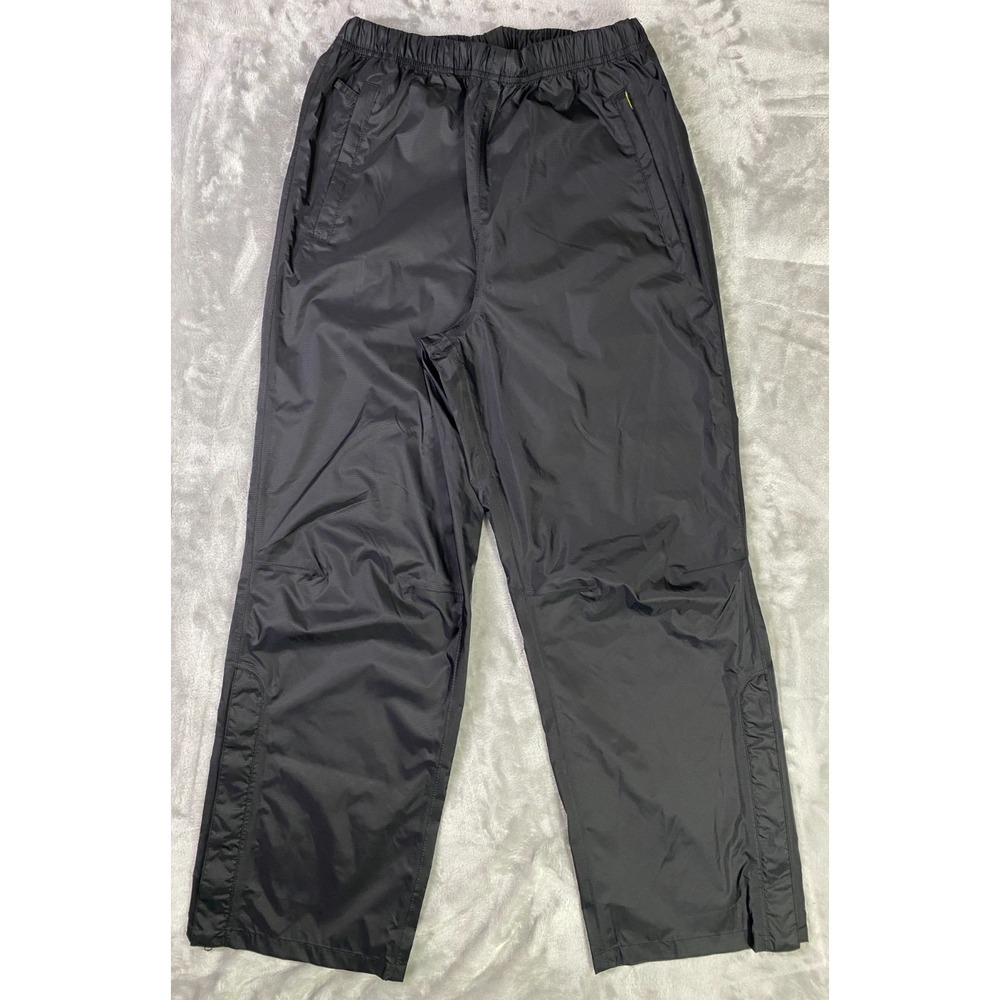 Rugged Exposure Rain Pants Men L Black Wind/Waterproof Nylon Hiking Motorcycle